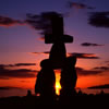 Inukshuk at Sunset on English Bay