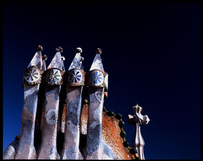 Chimneys (Casa Batllo Designed by Antoni Gaudi) 