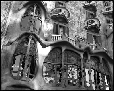 House Detail in the Late Afternoon (Casa Batllo Designed by Antoni Gaudi)