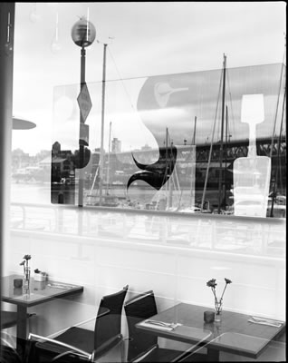 Granville Bridge Reflected from a Bistro Window 2